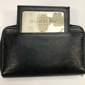 Buxton Cowhide Black Leather Wallet